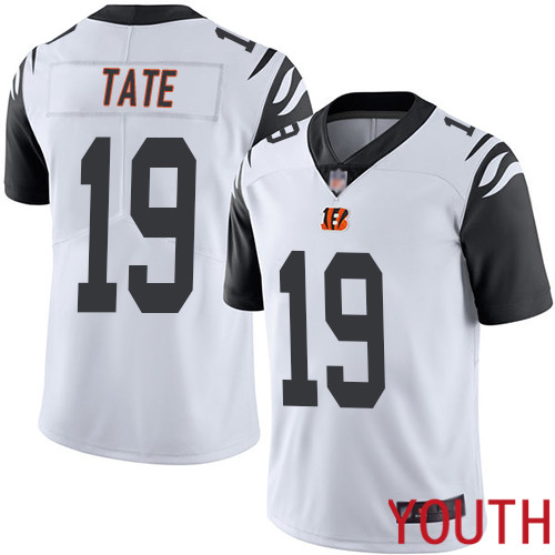 Cincinnati Bengals Limited White Youth Auden Tate Jersey NFL Footballl #19 Rush Vapor Untouchable